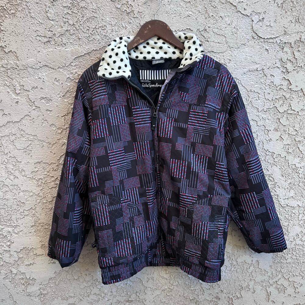 Ride Snowboards Geo Print Snow Ski Jacket Size Youth XL 14–16
